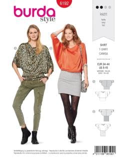 Burda 6192 Schnittmuster Shirt (Damen, Gr. 34-44) Level 2 leicht von Burda