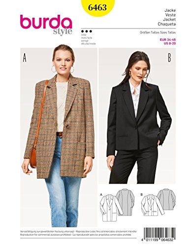 Burda Patron Jacke 6463, Papier, weiß, 19 x 14 x 0,5 cm von Burda