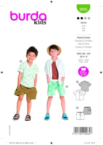 Burda 9285 Schnittmuster Hemd und Hose (Kids, Gr. 104-134) Level 2 leicht von burda style