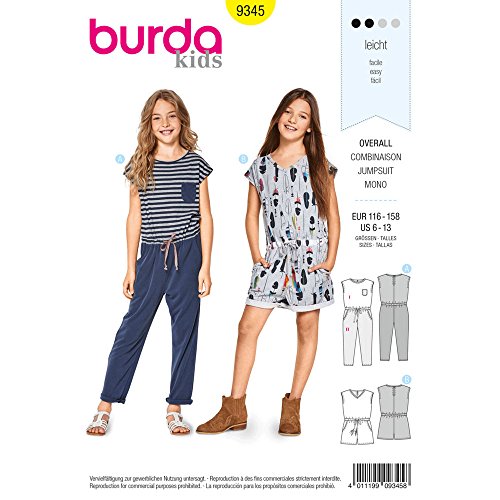 Burda Patron Kids 9345 Kombination, Weiß, 6-13 Jahre von Burda