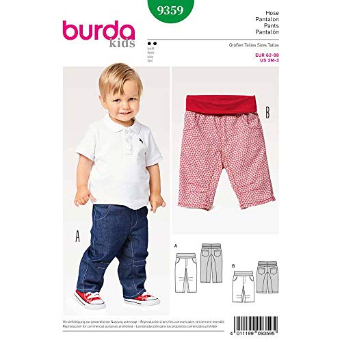 Burda 9359 Schnittmuster Hose mit Elastikbund (Kids, Gr. 62-98) Level 2 leicht von Burda