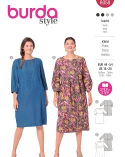 Burda B6058 Schnittmuster, Papier, Weiß, 44-54 von burdastyle