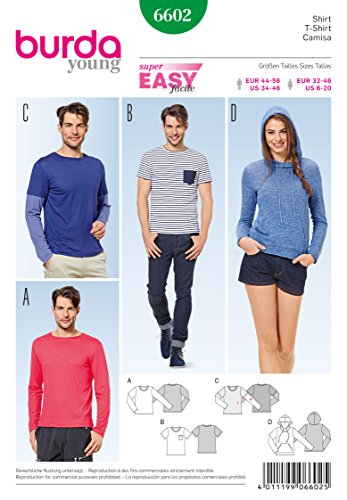 Burda B6602 Schnittmuster T-Shirt, Papier, weiß, 19 x 13 x 1 cm Burda B6602 Schnittmuster T-Shirt, Papier, weiß, 19 x 13 x 1 cm von Burda