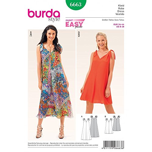 Burda B6663 Schnittmuster Kleid Papier weiß 19 x 13 x 1 cm Burda B6663 Schnittmuster Kleid Papier weiß 19 x 13 x 1 cm von Burda