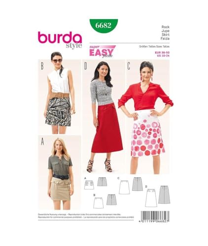 Burda B6682 Schnittmuster für einen Rock, Papier (Weiß), 19 x 13 x 1 cm von Burda