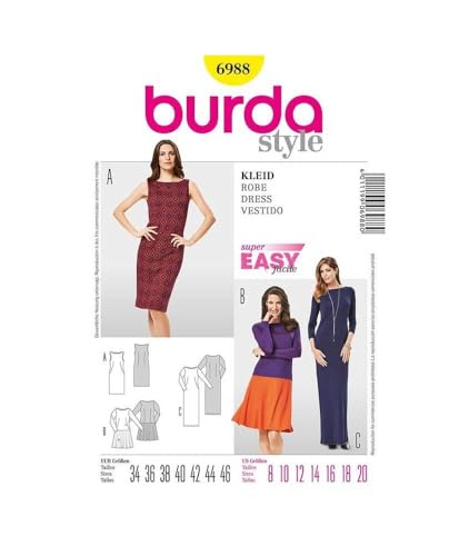 Burda b6988 Schnittmuster Kleid, 19 x 13 cm von burdastyle
