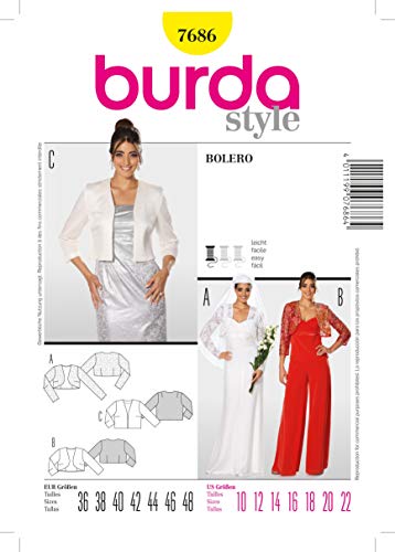 Burda Style Schnittmuster Damen #7686 Bolero Gr. 36-48 Nählevel 1 Anfänger Burda Style Schnittmuster Damen #7686 Bolero Gr. 36-48 Nählevel 1 Anfänger von burdastyle