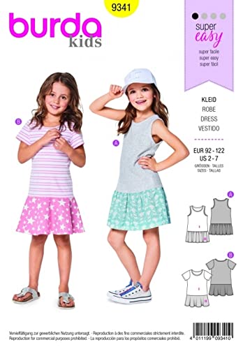 Burda Kids Easy Schnittmuster 9341 Sommer Jersey Kleider von Zexilo