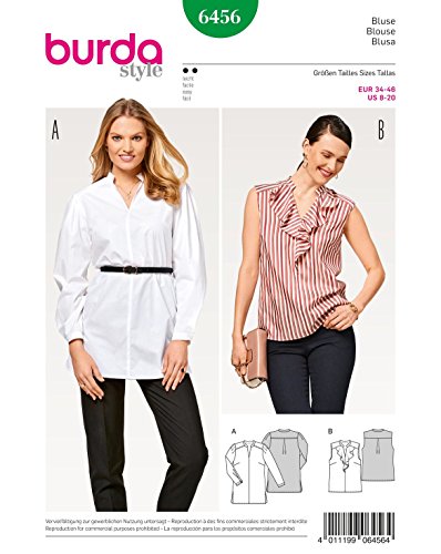 Burda Patron Bluse 6456, Papier, weiß, 19 x 14 x 0,5 cm Burda Patron Bluse 6456, Papier, weiß, 19 x 14 x 0,5 cm von Burda