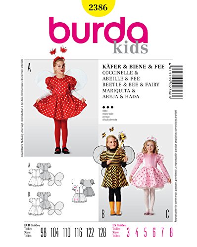 Burda Schnittmuster 2386 Faschingskost?m K?fer & Biene & Fee Gr. 98-128 von Burda