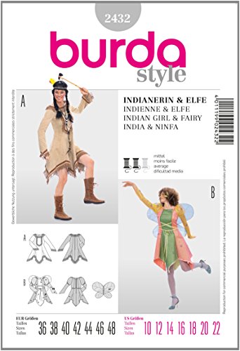 Burda Schnittmuster 2432 Elfe,Indianerin Gr.36-48 Burda Schnittmuster 2432 Elfe,Indianerin Gr.36-48 von Burda