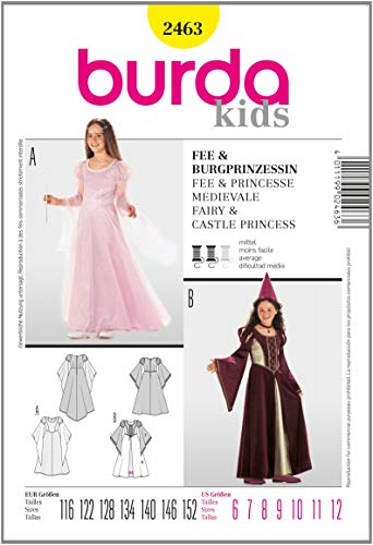 Burda Kids Schnittmuster #2463 Mädchen Karneval Kostüm Fee & Burgprinzessin Gr. 116-152 Burda Kids Schnittmuster #2463 Mädchen Karneval Kostüm Fee & Burgprinzessin Gr. 116-152 von burdastyle