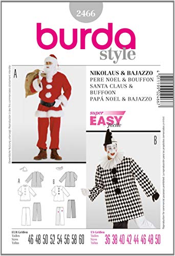 Burda Schnittmuster 2466 Fasching Herren Gr. 46/48-58/60 Burda Schnittmuster 2466 Fasching Herren Gr. 46/48-58/60 von Burda