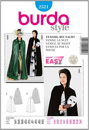 Burda Schnittmuster #2521 Karneval Venedig Umhang Gr. 34-50 Burda Schnittmuster #2521 Karneval Venedig Umhang Gr. 34-50 von burdastyle
