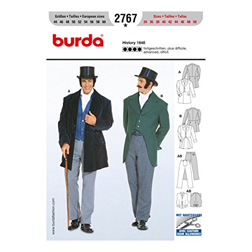 Burda Schnittmuster 2767 History 1848 Gr. 44-60 von Burda