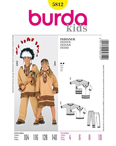 Burda Schnittmuster 5812 Indianer Gr. 104-140 von Burda