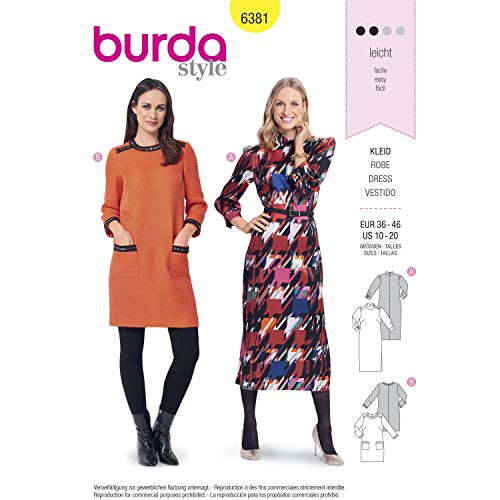 Burda Schnittmuster 6381 Kleid, 38-48 von burdastyle