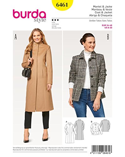Burda B6461 Schnittmuster 6461 Mantel und Jacke, Papier, weiß, 19 x 14 x 0,5 cm Burda B6461 Schnittmuster 6461 Mantel und Jacke, Papier, weiß, 19 x 14 x 0,5 cm von Burda