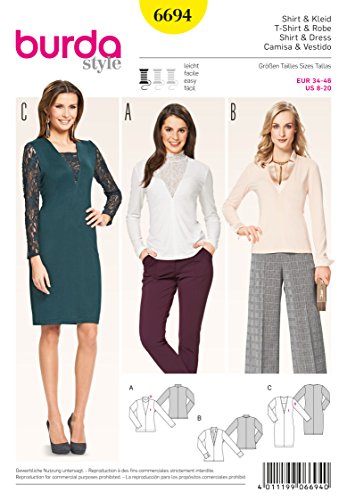 Burda Schnittmuster 6694 Misses 'Shirt Kleid Weiß Burda Schnittmuster 6694 Misses 'Shirt Kleid Weiß von Burda