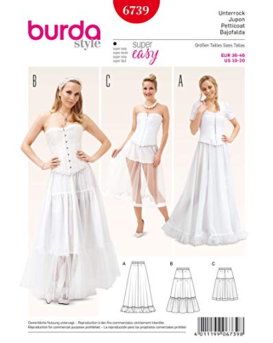 Burda Schnittmuster 6739 Boss Petticoat in weiß von burdastyle