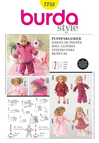 Burda Schnittmuster 7753 – Puppe Kleidung Burda Schnittmuster 7753 – Puppe Kleidung von Burda