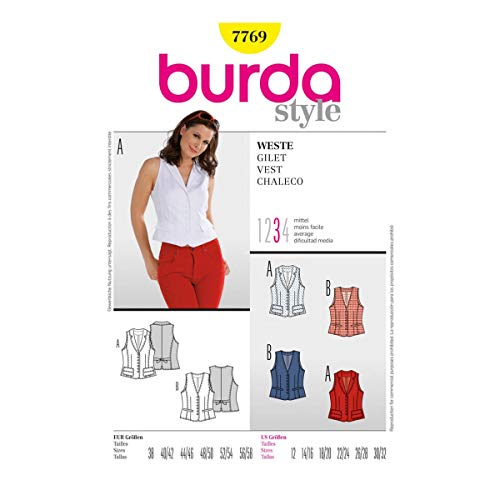 Burda Schnittmuster 7769 Weste Gr. 38-58 Burda Schnittmuster 7769 Weste Gr. 38-58 von Burda