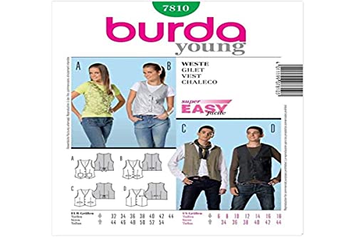 Burda Schnittmuster 7810 Weste f?r Sie & Ihn Gr. D 32-44, H 44-54 von Burda