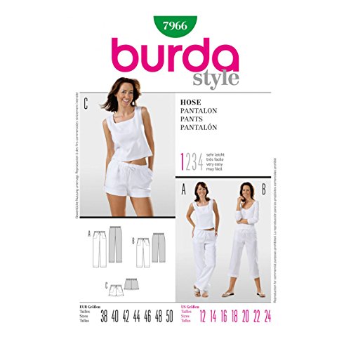 Burda Style Schnittmuster B7966 Damenhosen von Burda