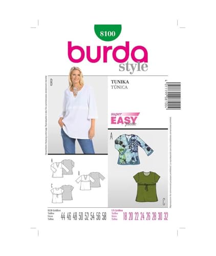 Burda Schnittmuster 8100 Tunika Gr. 44-58 von Burda