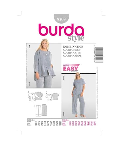 Burda Schnittmuster 8108 Kombination Gr. 44-60 von Burda