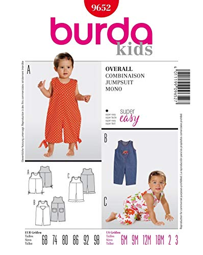 Schnittmuster Burda 9652 Overall Gr. 68-98 (Sizes 6M-3) von burdastyle