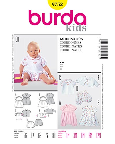 Burda Schnittmuster 9752 Baby Gr. 56-80 von Burda