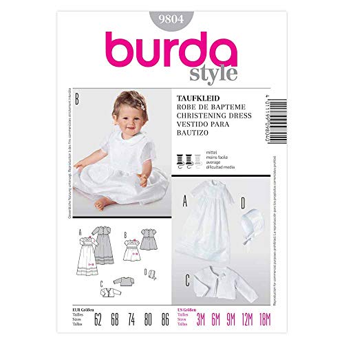 Burda Schnittmuster 9804 Taufkleid Gr. 62-86 Burda Schnittmuster 9804 Taufkleid Gr. 62-86 von Burda