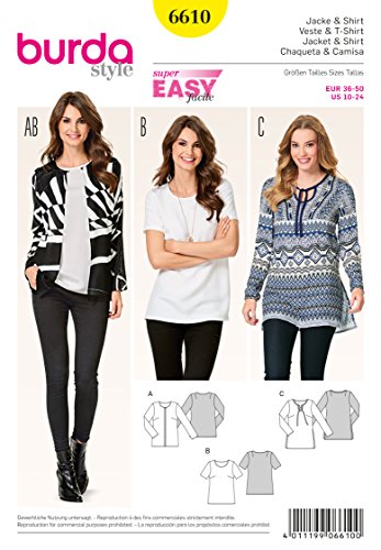 Burda Schnittmuster B6610 Jacke und T-Shirt Papier 19 x 13 x 1 cm weiß Burda Schnittmuster B6610 Jacke und T-Shirt Papier 19 x 13 x 1 cm weiß von Burda