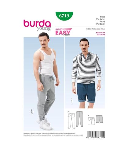 Burda B6719 Schnittmuster Modell weiße Hosen, Erwachsene, Schnitt 46 bis 56 von Burda