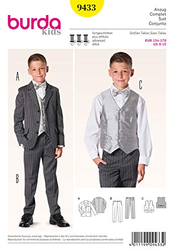 Burda Schnittmuster Jungenanzug mit Weste 9433 Burda Schnittmuster Jungenanzug mit Weste 9433 von Burda