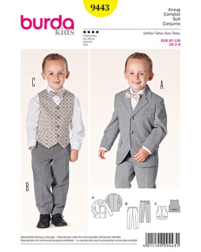 Burda Schnittmuster Jungenanzug mit Weste 9443 Burda Schnittmuster Jungenanzug mit Weste 9443 von Burda