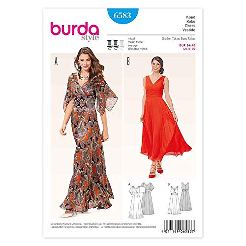 Burda Schnittmuster Kleid b6583 Schnittmuster Papier 19 x 13 x 1 cm weiß von burdastyle