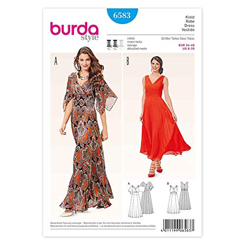 burdastyle Burda Schnittmuster Kleid B6583, Papier, weiß, 19 x 13 x 1 cm von burdastyle