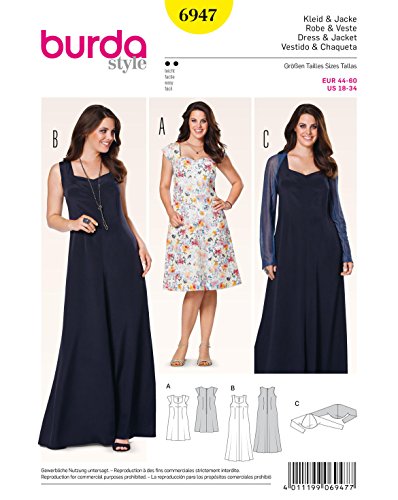 Burda Schnittmuster Kleid mit Bolero 6947 von Burda