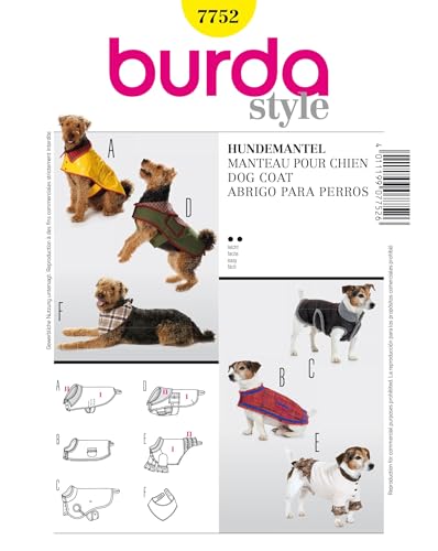 Burda Schnittmuster Mantel B7752 Für Hunde (19 x 13 cm) von Burda