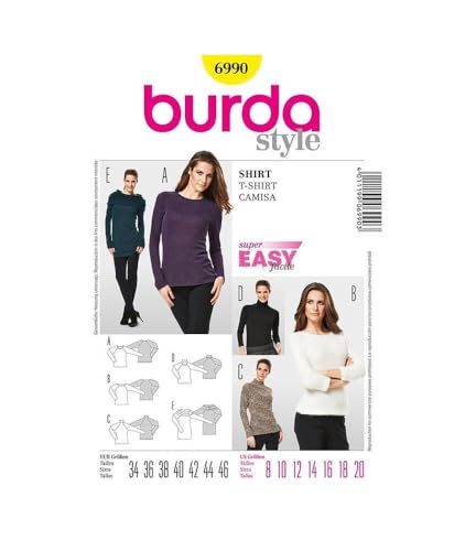 Burda Schnittmuster Shirt ? Raglan?rmel ? Rollkragen Gr. 34-46 Burda Schnittmuster Shirt ? Raglan?rmel ? Rollkragen Gr. 34-46 von burdastyle