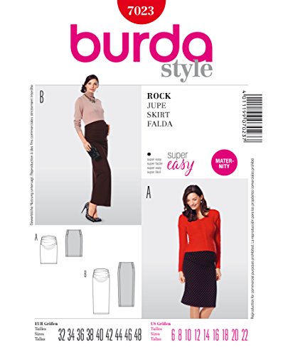 Burda Schnittmuster Umstandsrock ? Raffung am Bauch Gr. 32-48 von Burda