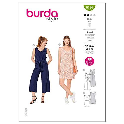 Burda Style 6134 Schnittmuster-Set, ärmellos, für Damen, Größen 34-46, mehrfarbig von burdastyle