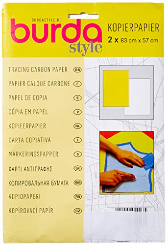 Burda Style Kopierpapier | Schnittmusterpapier | Kopierfolie | 2 Blätter 83 x 57 cm - Gelb/Weiß, Einheitsgröße von Burda