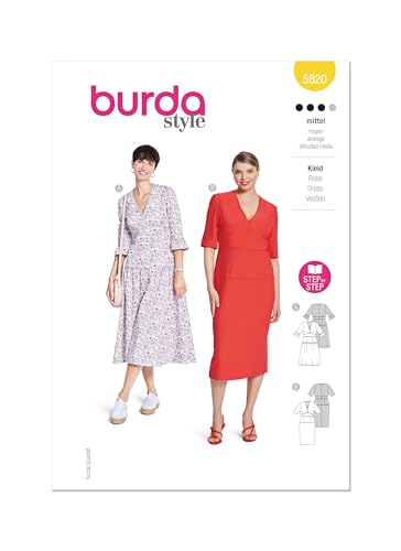 Burda Style Schnittmuster B5820 Damenkleid von Burda