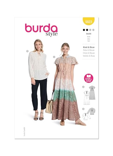 Burda Style Schnittmuster B5823 Damenkleid und Bluse von Burda