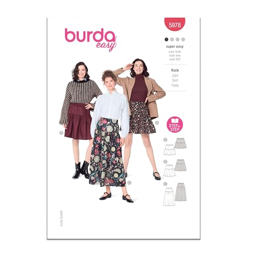 Burda Style Schnittmuster B5978 gestufte Damenröcke Burda Style Schnittmuster B5978 gestufte Damenröcke von Burda