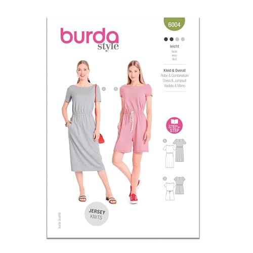 Burda Style Schnittmuster B6004 Damenkleid und Overall von Burda