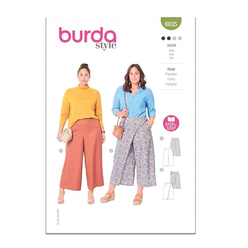 Burda Style Schnittmuster B6035 Damenhosen und Culottes von Burda